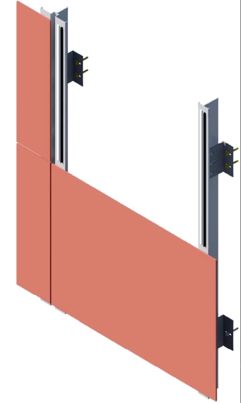 Facade installation system with brackets and aluminum rails